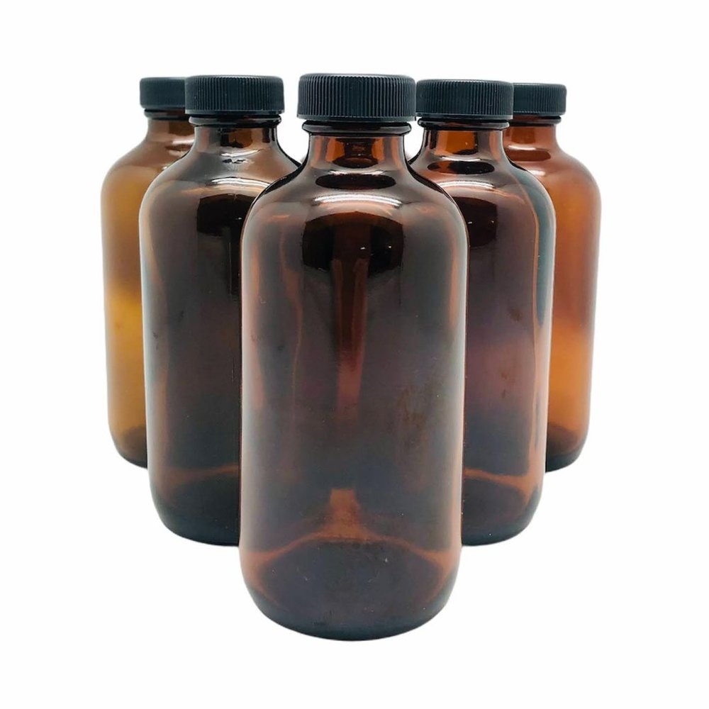 8 fl oz Amber Bottles apothecary - Picture 2 of 2
